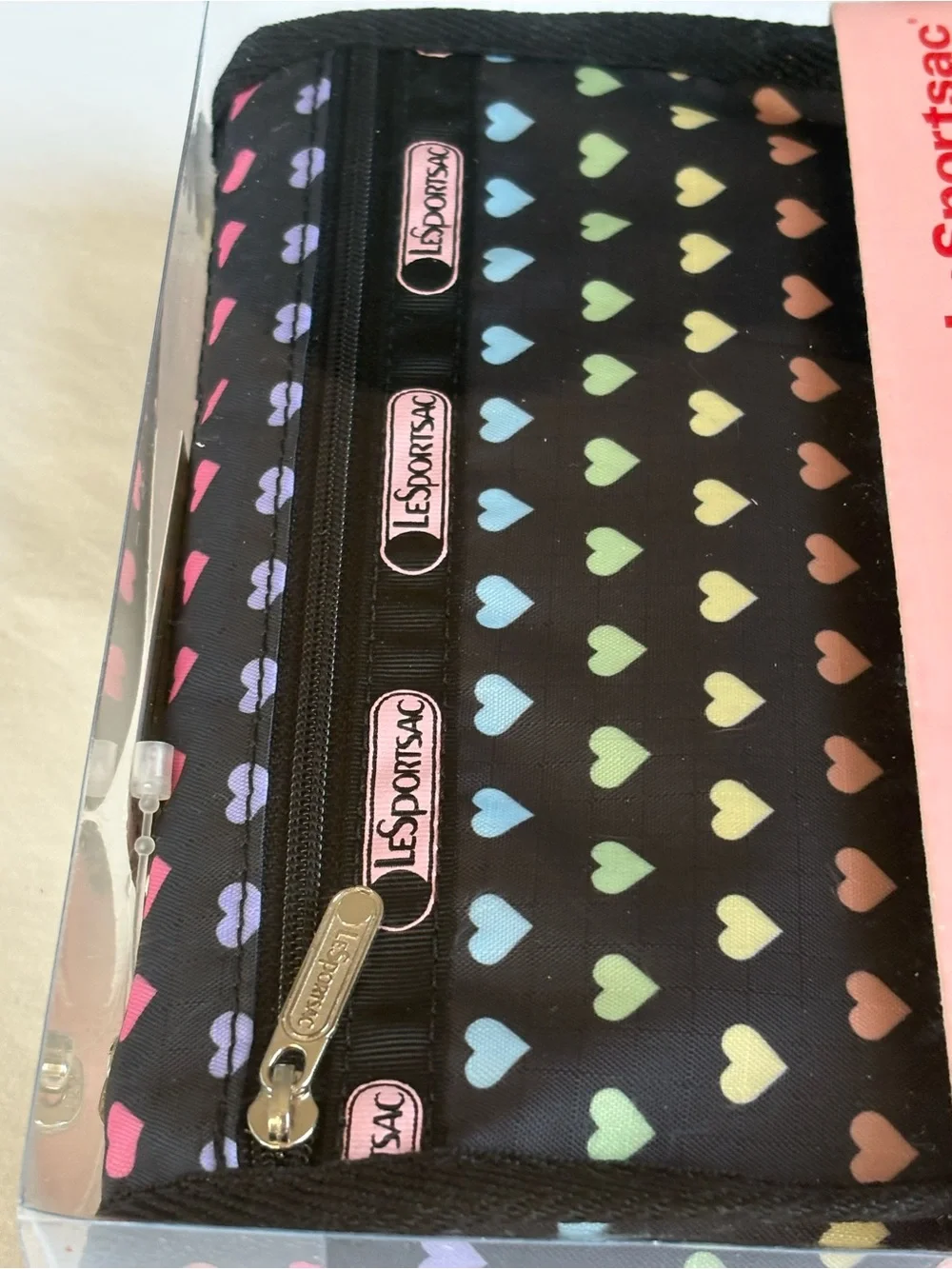 Vintage LeSportsac Travel Cosmetic Bag SWISS HEART Print Deadstock NWT Y2K